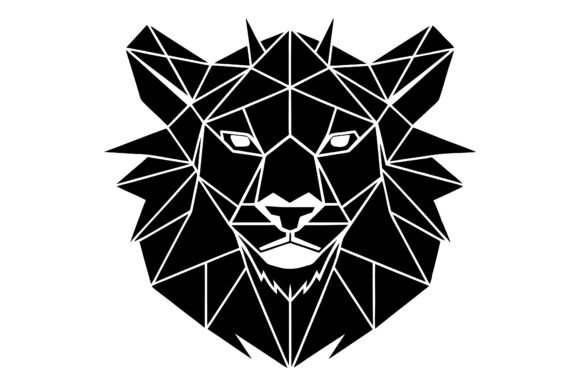 Abstract Geometric Tiger Head Icon: A Versatile Design Element for Creative Projects