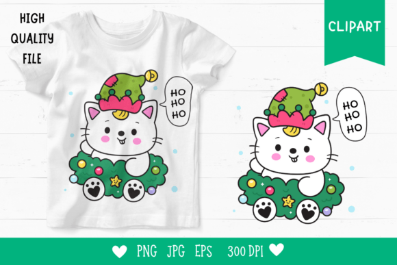 Charming Christmas Cat Clipart for Kawaii Design Projects