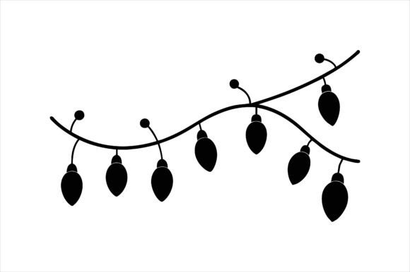 Christmas Fairy Lights String Silhouette