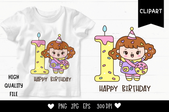 Cute Girl Clipart Happy Birthday Number: A Trendy Addition to Modern Celebrations