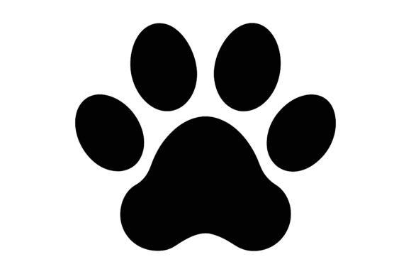 Dog Paw Print Black Silhouette