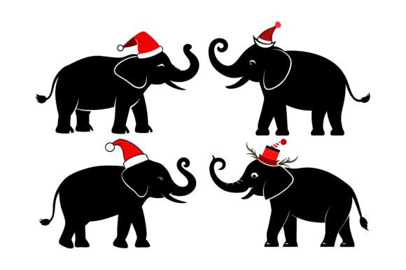 Elephant with Christmas Hat Vector: A Versatile Design for Modern Creatives