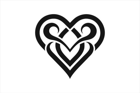 Heart Icon Monogram Silhouette Design: A Versatile Tool for Creative Projects