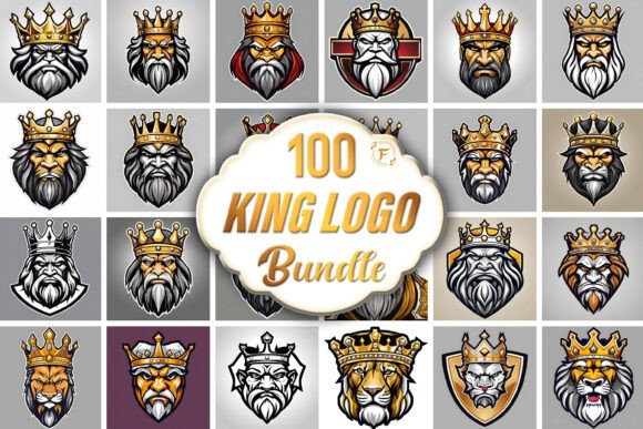 King Mascot Logo Bundle – Bold Visual Identity for Every Brand