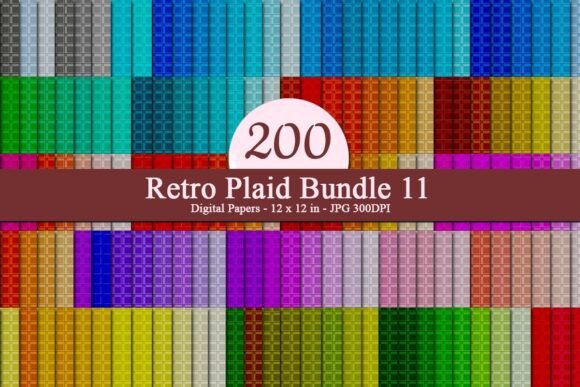 Retro Plaid Bundle 11 Digital Papers