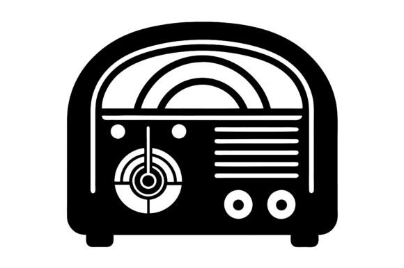 Vintage Tube Radio Silhouette Icon
